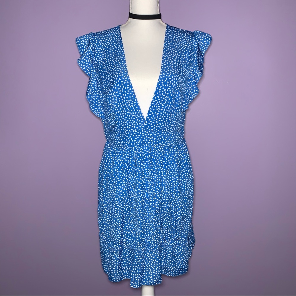 SOLD  Blue and White Polka Dot Dress - Picture 2 of 13